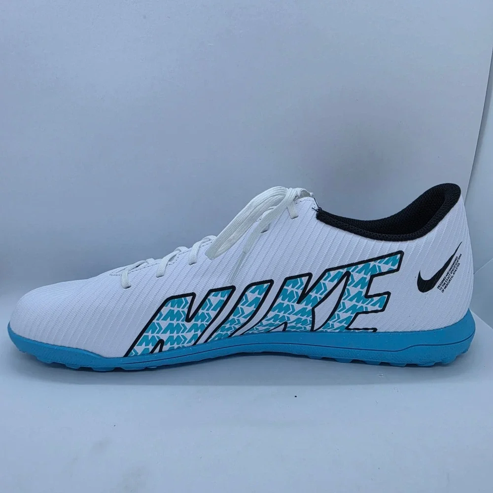 Nike Mercurial Vapor 15 Club TF Turf Soccer Shoes White Blue DJ5968-146 Men's 13
